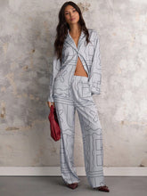 COSMINA 2pcs Women Casual Striped Print Long Sleeve Top And Pants Set, Autumn